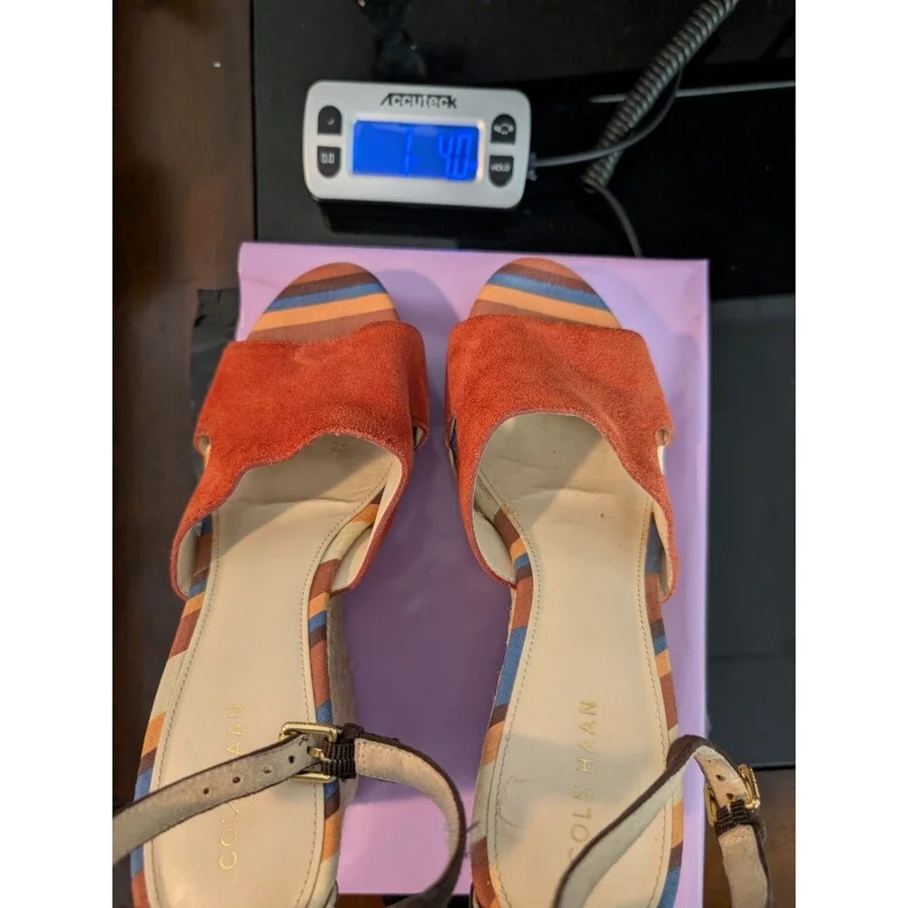 Cole Haan Wedge Heels Giselle Hi Espadrille Multi-Color Sandal Women's 7B